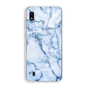 CaseCompany Blauw marmer: Samsung Galaxy A10 Transparant Hoesje