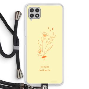 CaseCompany No rain no flowers: Samsung Galaxy A22 4G Transparant Hoesje met koord