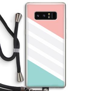 CaseCompany Strepen pastel: Samsung Galaxy Note 8 Transparant Hoesje met koord