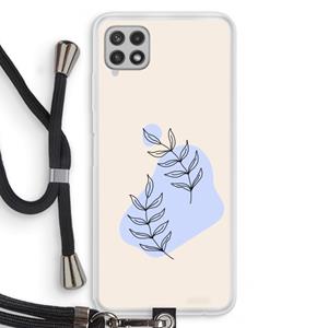 CaseCompany Leaf me if you can: Samsung Galaxy A22 4G Transparant Hoesje met koord