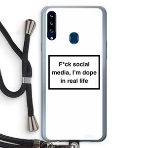 CaseCompany I'm dope: Samsung Galaxy A20s Transparant Hoesje met koord