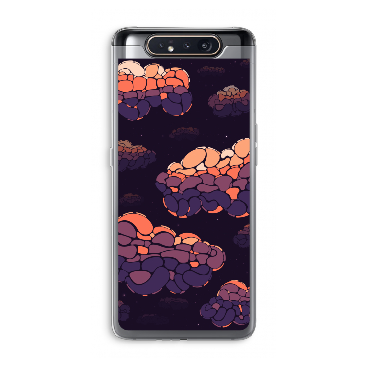 CaseCompany Patroon Wolken: Samsung Galaxy A80 Transparant Hoesje