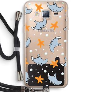 CaseCompany Manta: Samsung Galaxy J3 (2016) Transparant Hoesje met koord