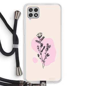 CaseCompany Roses are red: Samsung Galaxy A22 4G Transparant Hoesje met koord