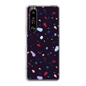 CaseCompany Dark Rounded Terrazzo: Sony Xperia 1 III Transparant Hoesje