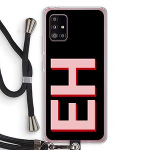 CaseCompany Monogram: Samsung Galaxy A51 5G Transparant Hoesje met koord