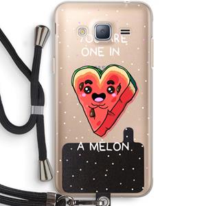 CaseCompany One In A Melon: Samsung Galaxy J3 (2016) Transparant Hoesje met koord