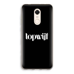 CaseCompany Topwijf Zwart: Xiaomi Redmi 5 Transparant Hoesje