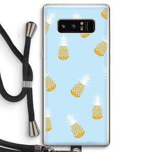 CaseCompany Ananasjes: Samsung Galaxy Note 8 Transparant Hoesje met koord