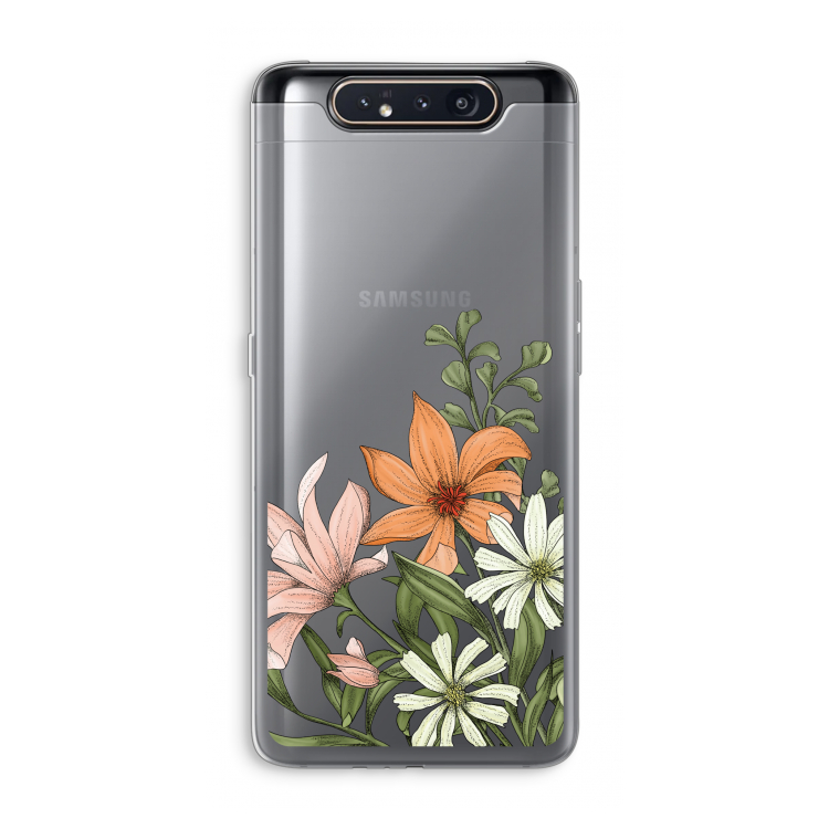 CaseCompany Floral bouquet: Samsung Galaxy A80 Transparant Hoesje