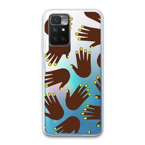 CaseCompany Hands dark: Xiaomi Redmi 10 Transparant Hoesje