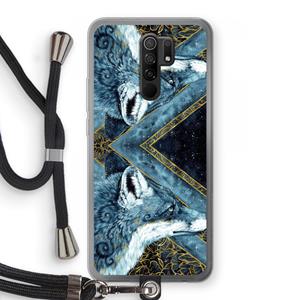 CaseCompany Golden Fox: Xiaomi Redmi 9 Transparant Hoesje met koord