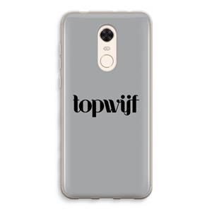 CaseCompany Topwijf Grijs Zwart: Xiaomi Redmi 5 Transparant Hoesje