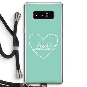 CaseCompany Best heart pastel: Samsung Galaxy Note 8 Transparant Hoesje met koord