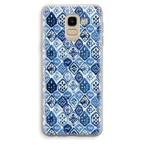 CaseCompany Blauw motief: Samsung Galaxy J6 (2018) Transparant Hoesje