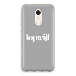 CaseCompany Topwijf Grijs Wit: Xiaomi Redmi 5 Transparant Hoesje