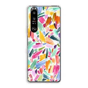 CaseCompany Watercolor Brushstrokes: Sony Xperia 1 III Transparant Hoesje