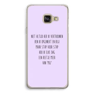 CaseCompany Zelfvertrouwen: Samsung Galaxy A3 (2016) Transparant Hoesje