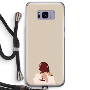 CaseCompany I drink wine: Samsung Galaxy S8 Plus Transparant Hoesje met koord