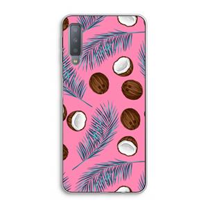 CaseCompany Kokosnoot roze: Samsung Galaxy A7 (2018) Transparant Hoesje