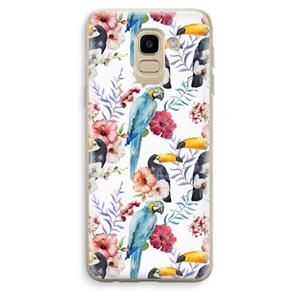 CaseCompany Bloemen tukan: Samsung Galaxy J6 (2018) Transparant Hoesje