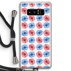 CaseCompany Klaproosjes: Samsung Galaxy Note 8 Transparant Hoesje met koord