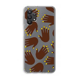 CaseCompany Hands dark: Samsung Galaxy A32 5G Transparant Hoesje