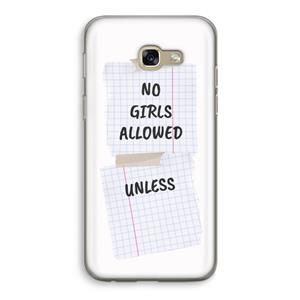 CaseCompany No Girls Allowed Unless: Samsung Galaxy A5 (2017) Transparant Hoesje
