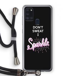 CaseCompany Sparkle quote: Samsung Galaxy A21s Transparant Hoesje met koord