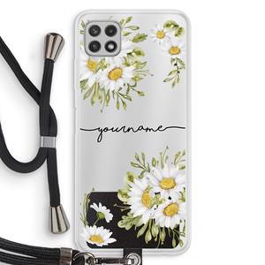 CaseCompany Daisies: Samsung Galaxy A22 4G Transparant Hoesje met koord