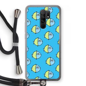 CaseCompany Visjes: Xiaomi Redmi 9 Transparant Hoesje met koord