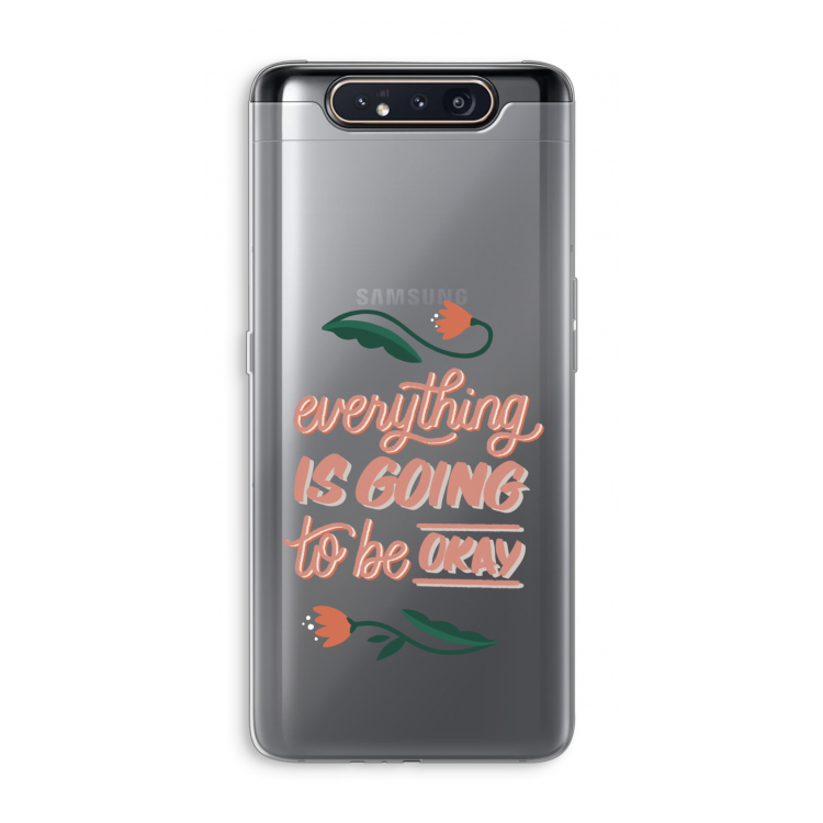 CaseCompany Optimistic flower girl: Samsung Galaxy A80 Transparant Hoesje