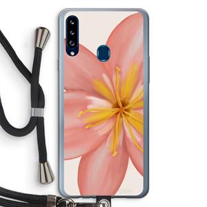 CaseCompany Pink Ellila Flower: Samsung Galaxy A20s Transparant Hoesje met koord