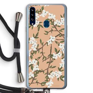 CaseCompany Blossoming spring: Samsung Galaxy A20s Transparant Hoesje met koord