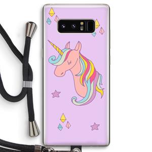 CaseCompany Roze eenhoorn: Samsung Galaxy Note 8 Transparant Hoesje met koord
