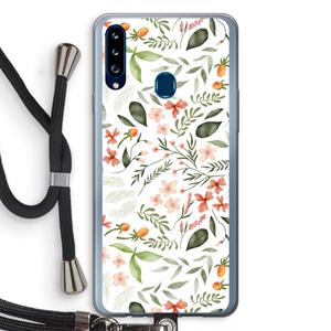 CaseCompany Sweet little flowers: Samsung Galaxy A20s Transparant Hoesje met koord