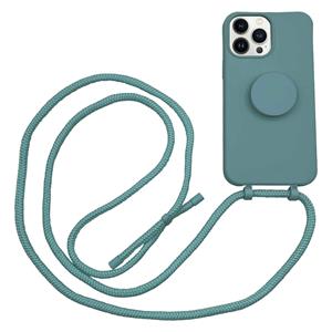 Hoyde Høyde - 2 in 1 Socket houder en Necklace Backcover hoes - iPhone 13 Pro Max - Donkergroen