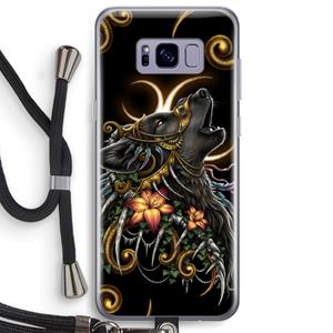 CaseCompany Huilende Wolf: Samsung Galaxy S8 Plus Transparant Hoesje met koord