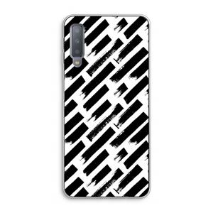 CaseCompany Zwarte vegen: Samsung Galaxy A7 (2018) Transparant Hoesje