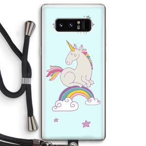 CaseCompany Regenboog eenhoorn: Samsung Galaxy Note 8 Transparant Hoesje met koord