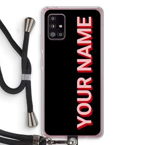 CaseCompany Namecase: Samsung Galaxy A51 5G Transparant Hoesje met koord