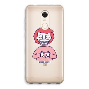 CaseCompany Hartje: Xiaomi Redmi 5 Transparant Hoesje