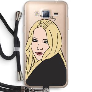 CaseCompany Mary Kate: Samsung Galaxy J3 (2016) Transparant Hoesje met koord