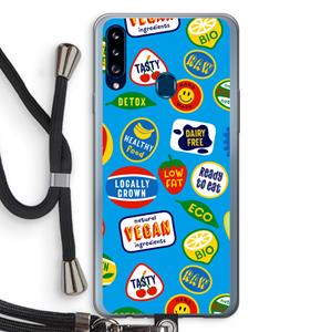 CaseCompany Fruitsticker: Samsung Galaxy A20s Transparant Hoesje met koord