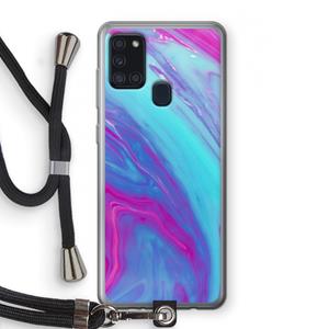 CaseCompany Zweverige regenboog: Samsung Galaxy A21s Transparant Hoesje met koord