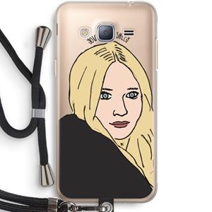 CaseCompany Ashley: Samsung Galaxy J3 (2016) Transparant Hoesje met koord