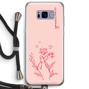 CaseCompany Giving Flowers: Samsung Galaxy S8 Plus Transparant Hoesje met koord