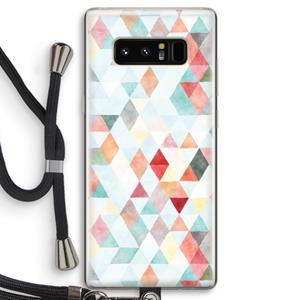 CaseCompany Gekleurde driehoekjes pastel: Samsung Galaxy Note 8 Transparant Hoesje met koord