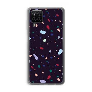 CaseCompany Dark Rounded Terrazzo: Samsung Galaxy A12 Transparant Hoesje