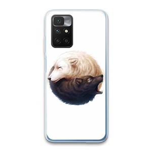 CaseCompany Yin Yang Wolves: Xiaomi Redmi 10 Transparant Hoesje